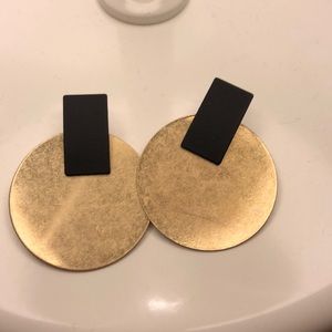 modern black and gold earrings